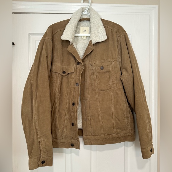 H&M Jackets & Coats Mens Hm Sherpa Lined Corduroy Jacket Poshmark